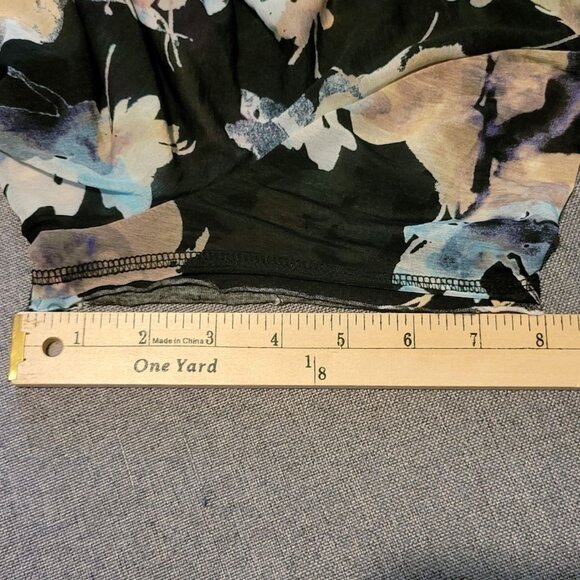 Simply Vera Wang Sheer Overlay Blouse Womens XL Black Floral Latered Top - Picture 13 of 13